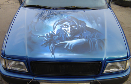 Shabovta.ru: Рисунок на автомобиль, Роспись авто, аэрография Проект «Джокер 1»